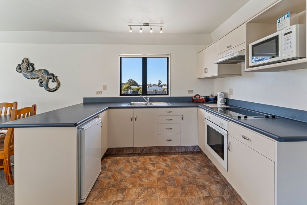 Two bedroom motel unit kitchen, Motueka